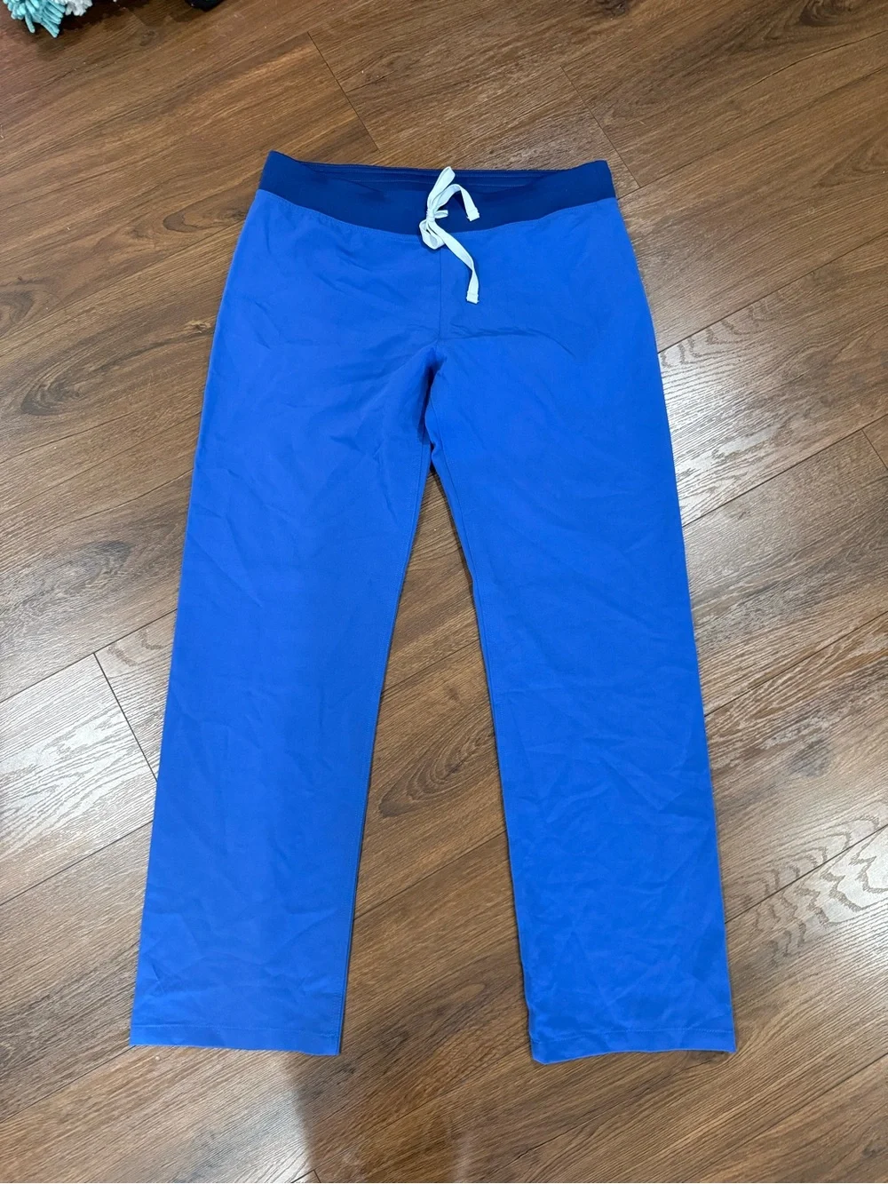 Figs Kids Royal Blue Drawstring Joggers with Navy Waistband
